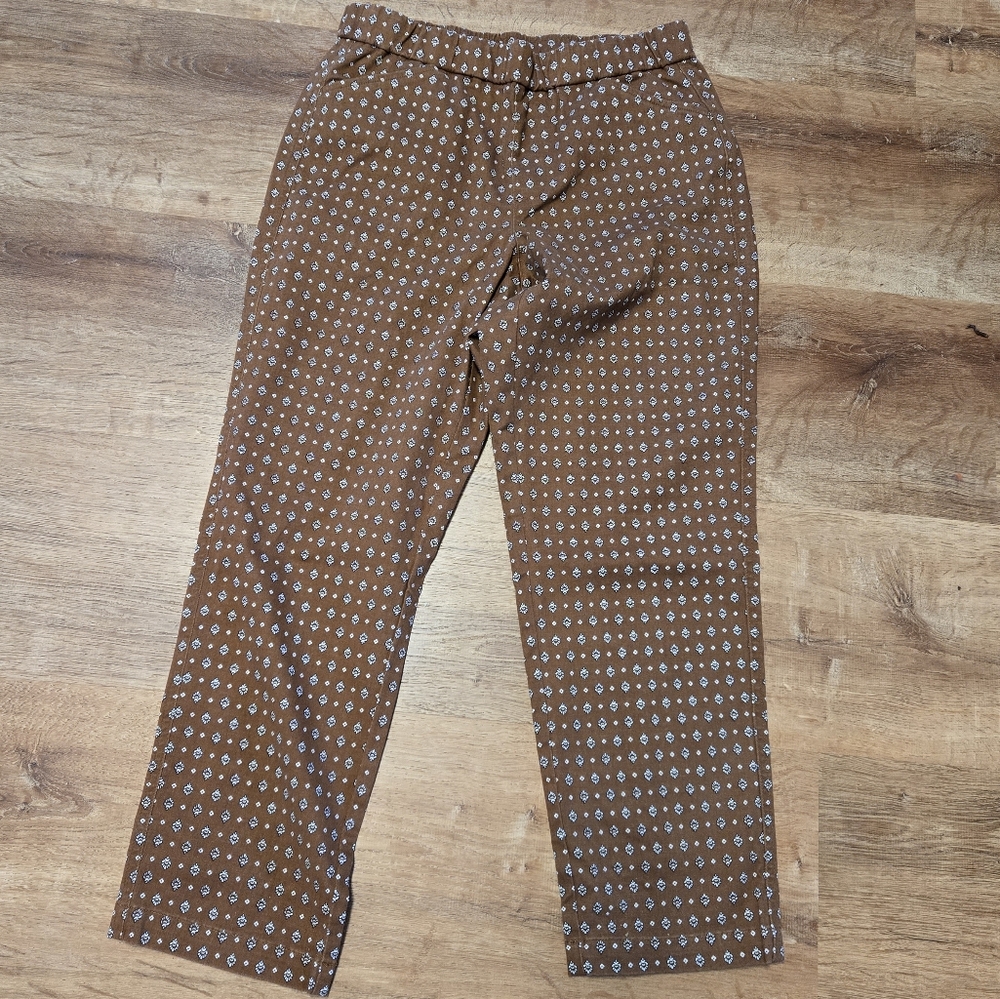 Lands' End Brown Printed Straight-Leg Pants